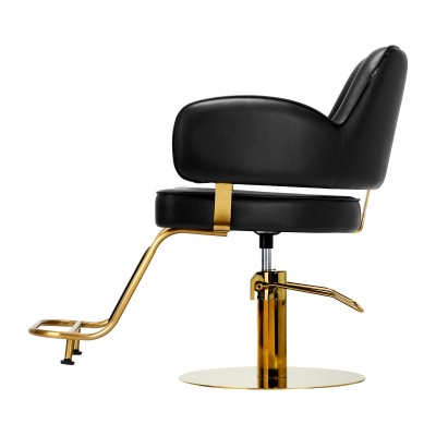 Gabbiano fotel fryzjerski Linz złoto czarny dysk -Meble fryzjerskie- 