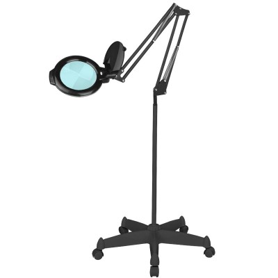 Lampa lupa led Glow Moonlight 8013/6' black ze statywem -Lampy kosmetyczne- 