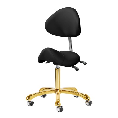 Taboret kosmetyczny 1004 Giovanni złoto czarny -Taborety kosmetyczne i hokery- 