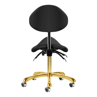 Taboret kosmetyczny 1004 Giovanni złoto czarny -Taborety kosmetyczne i hokery- 