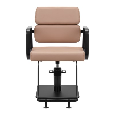 Black beige salon chair close-up