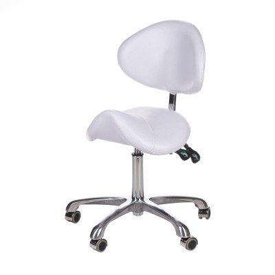 Taboret kosmetyczny z oparciem BY-3004 szary -Taborety kosmetyczne i hokery- 