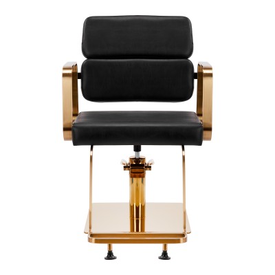 Black salon chair gold base