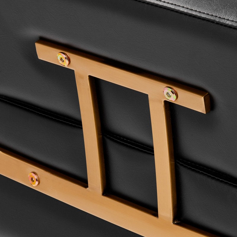 Black salon chair gold base