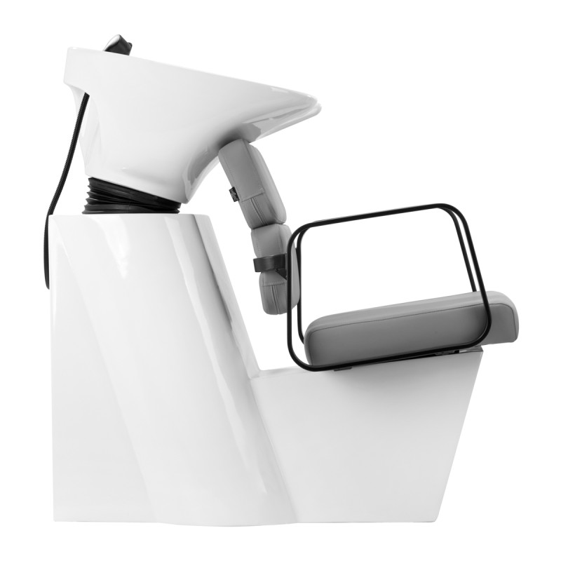 Black-gray reclining shampoo chair basin