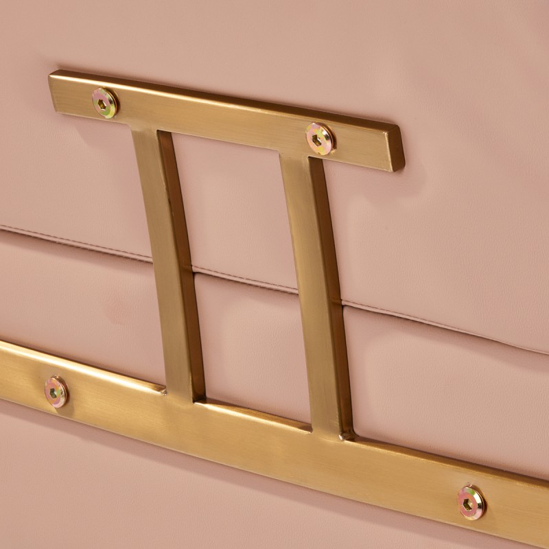 Beige salon chair gold accents