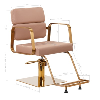 Beige salon chair gold base
