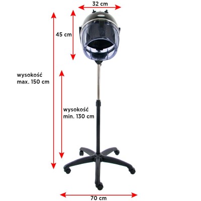 Gabbiano suszarka stojąca LI-202S dwie prędkości czarna -Suszarki- 