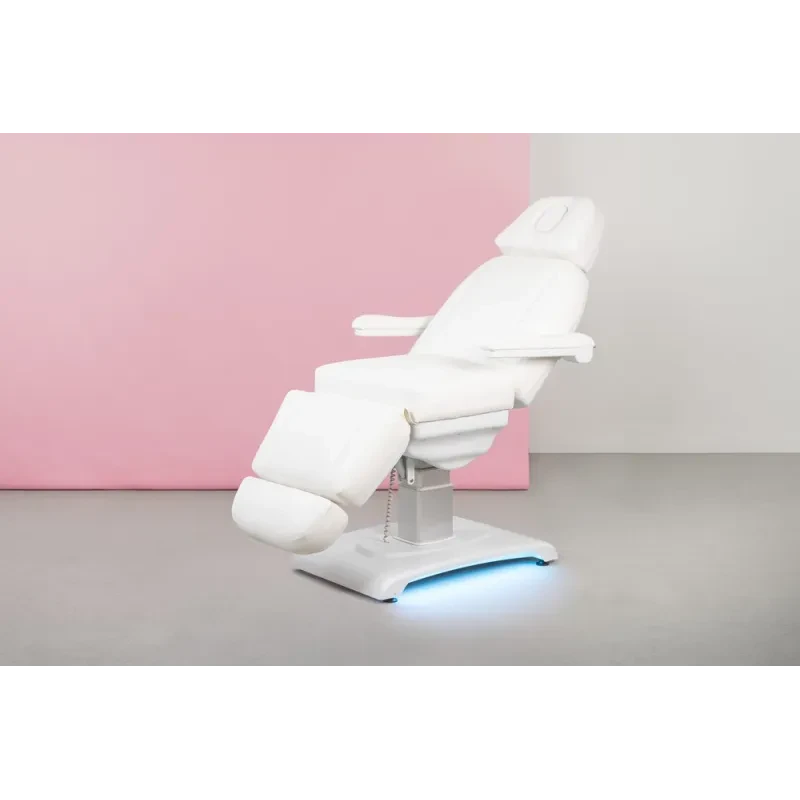 Fotel kosmetyczny elektryczny BELLUM biały do zabiegów twarzy