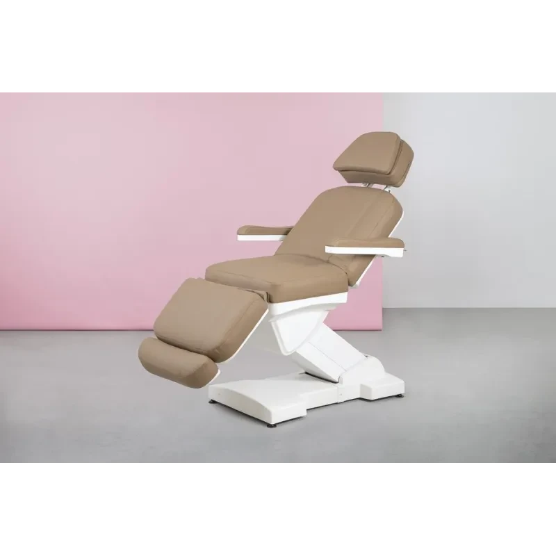 Fotel kosmetyczny elektryczny RICLE biały do zabiegów precyzyjnych