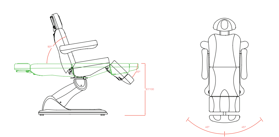 Specyfikacja fotel kosmetyczny Tender