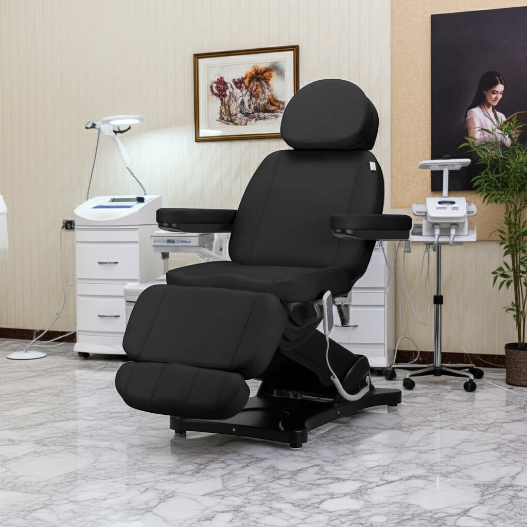 Czy czarny fotel kosmetyczny jest praktyczny w salonie kosmetycznym.